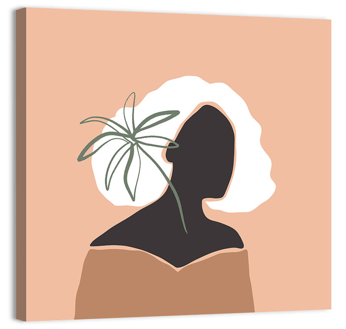 Modern Woman Silhouette Wall Art as a canvas print
