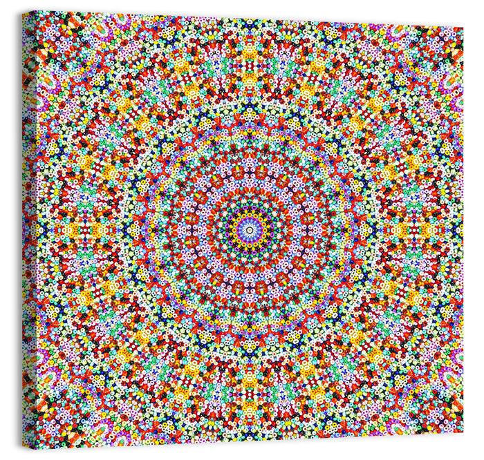 Beaded Kaleidoscope Mandala Wall Art as a canvas print