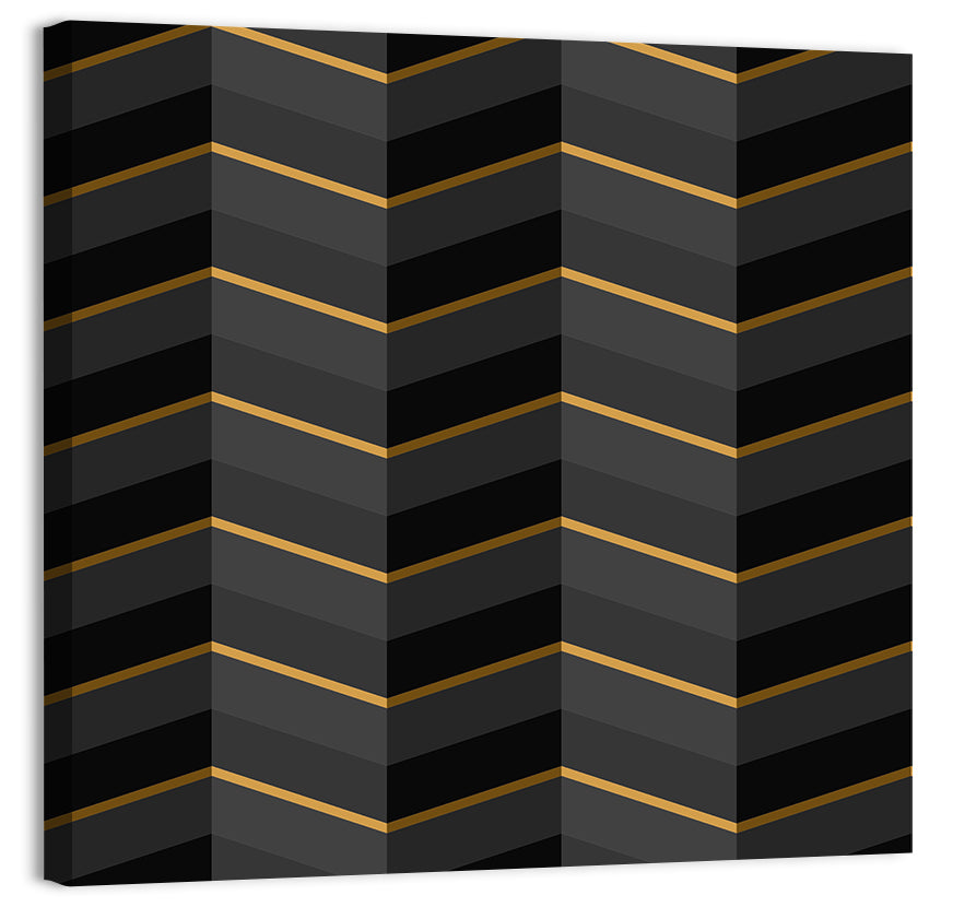 Black Stripes Golden Accent Wall Art
