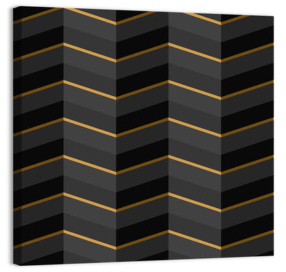 Black Stripes Golden Accent Wall Art