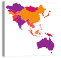 Stylized Asia Pacific Map Wall Art
