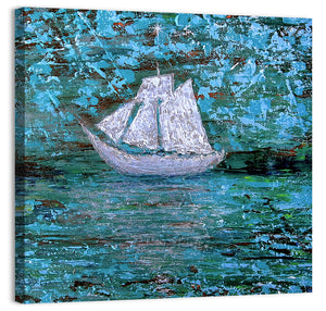 White Boat Wall Art