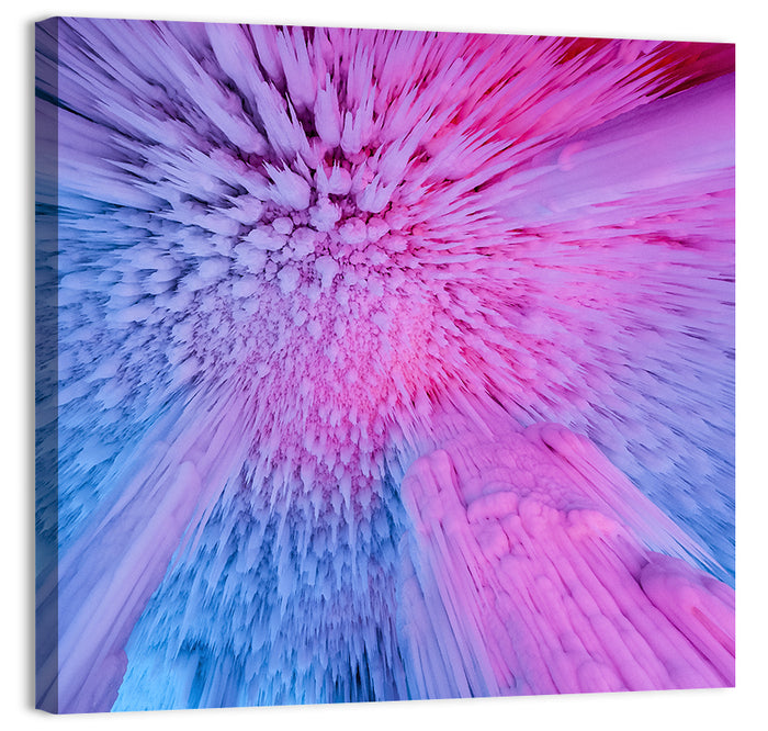 Ethereal Ice Cave Icicles Wall Art as a canvas print