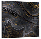 Black Marble with Gold Veins Wall Art