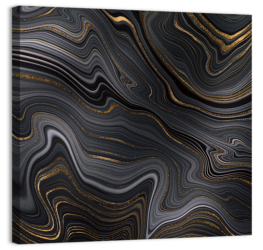 Golden Veins Abstract Wall Art