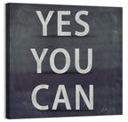 Yes You Can Chalkboard Typography Wall Art