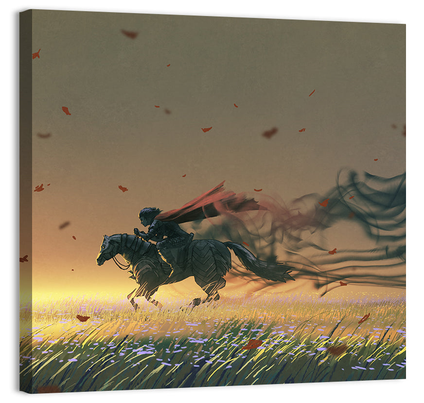 Unstoppable Knight with Red Cape Wall Art