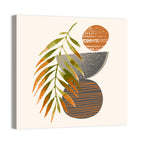 Palm Leaf Over Geometric Circles Wall Art