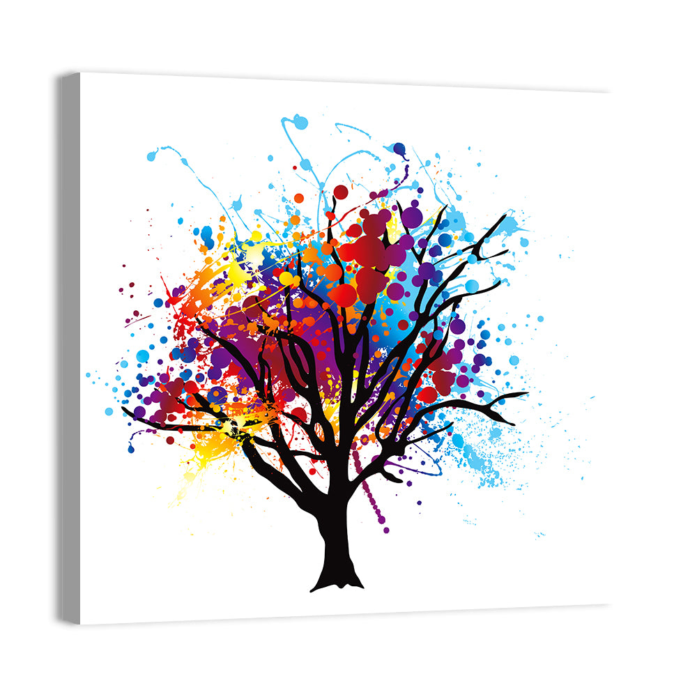 Abstract Splatter Tree Wall Art