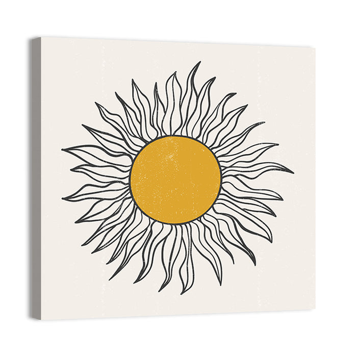Textured Boho Sun Wall Art as a canvas print