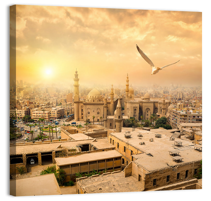 Sultan Hassan Mosque Wall Art, canvas print, square