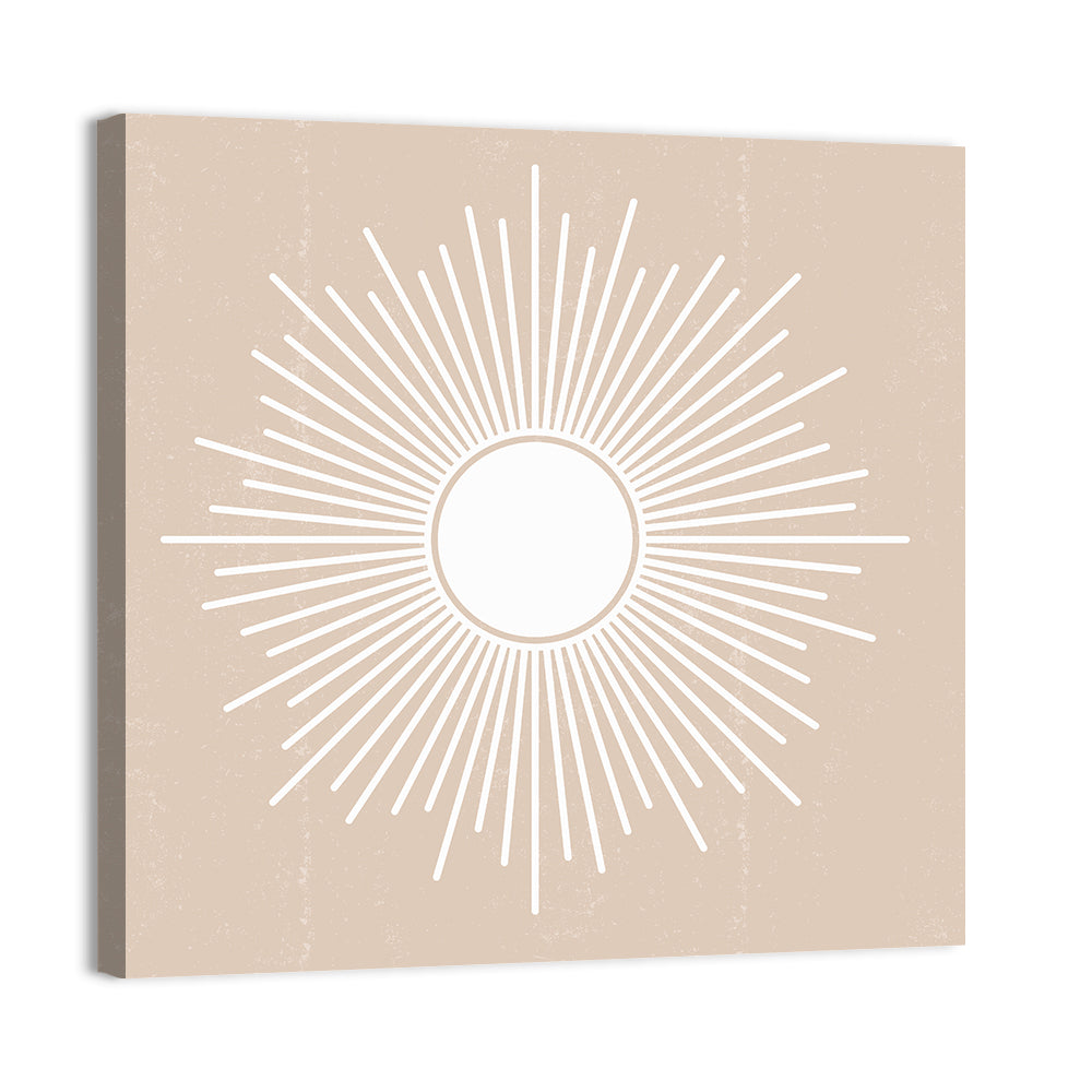 Beige Sunburst Abstract Wall Art