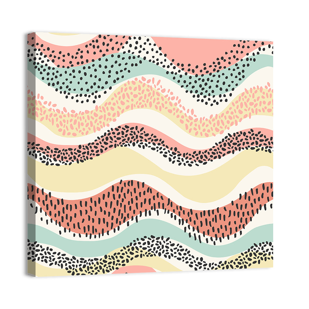 Wavy Color Block Pattern Wall Art, canvas print, square