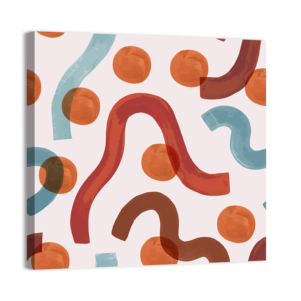 Playful Watercolor Worms Abstract Wall Art, canvas print, square