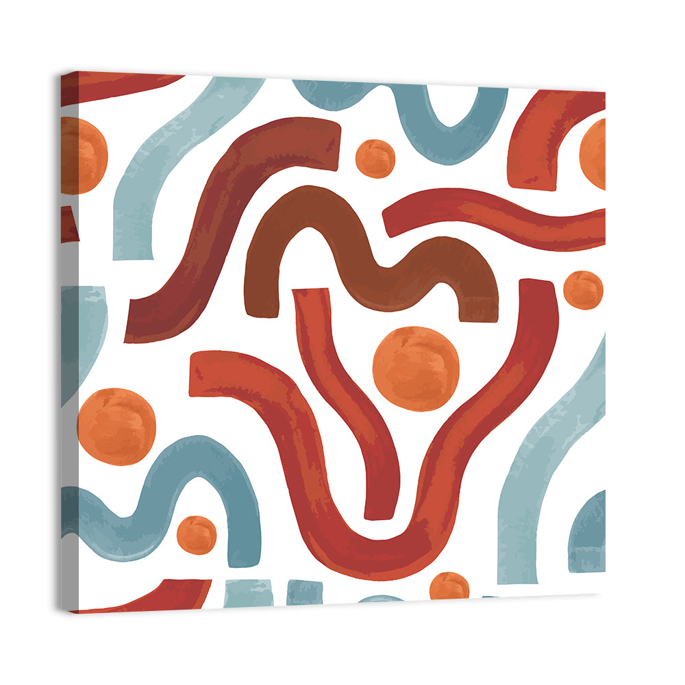 Sea of Worms Blue Abstract Wall Art