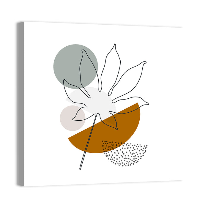 Palm Leaf with Circle Wall Art as a canvas print