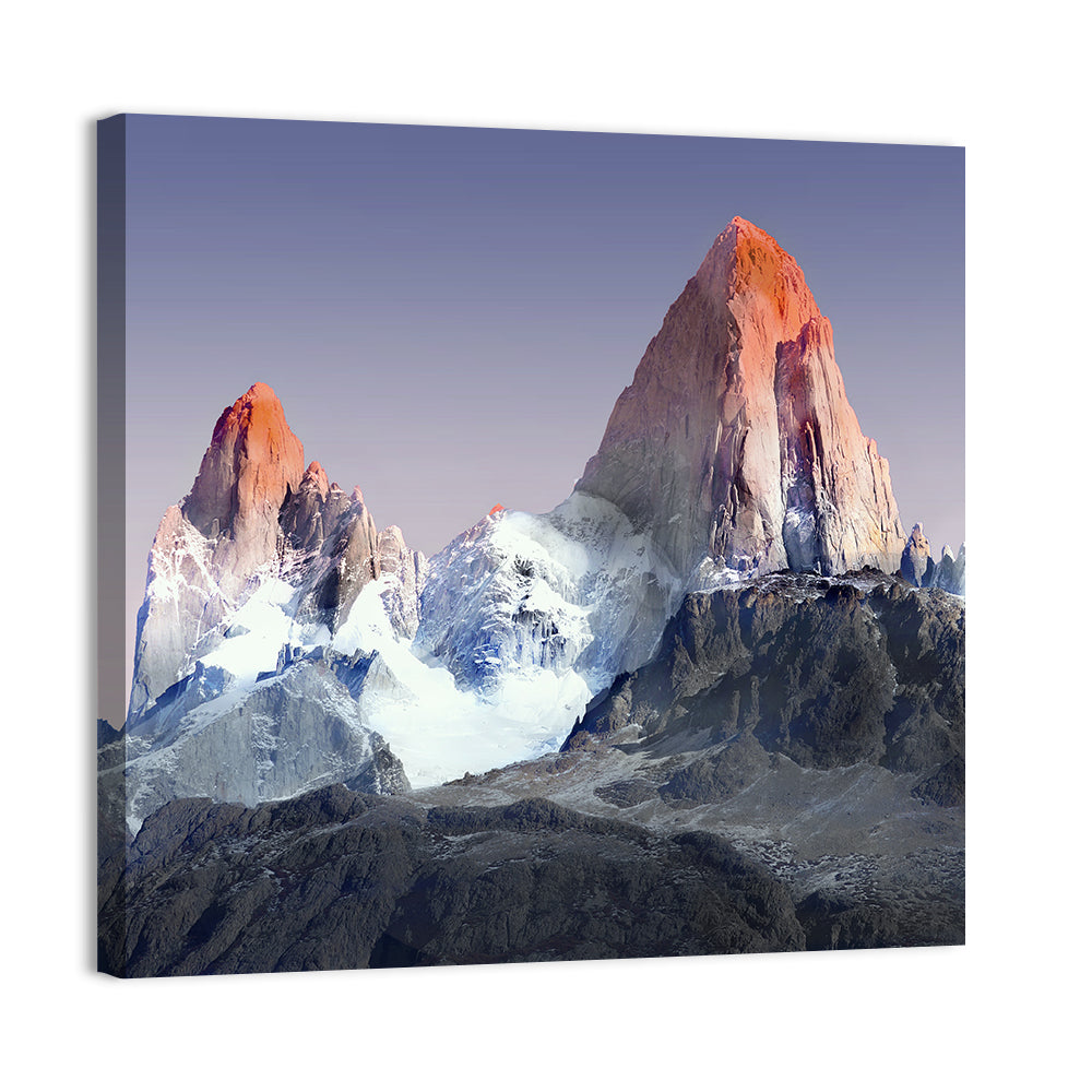 Mount Fitz Roy Wall Art, canvas print, square