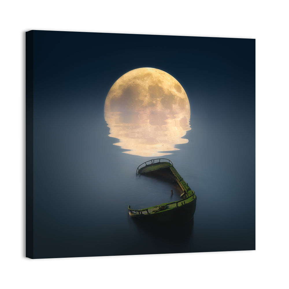 Moon & Broken Ship Wall Art