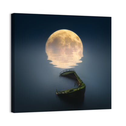 Moon & Broken Ship Wall Art