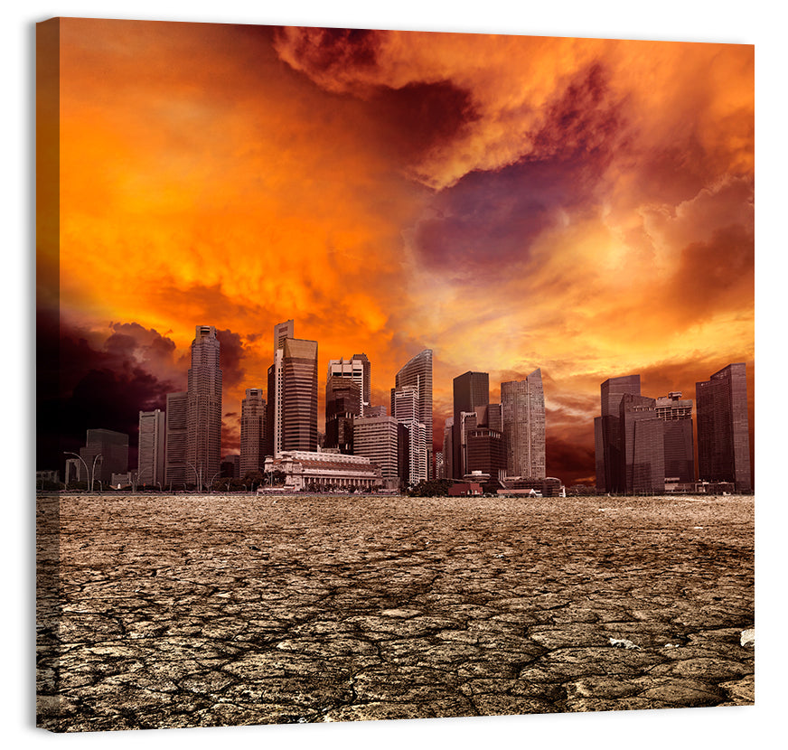 Desolate Desert City Wall Art
