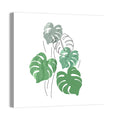 Monstera Leaves Watercolor Study Wall Art