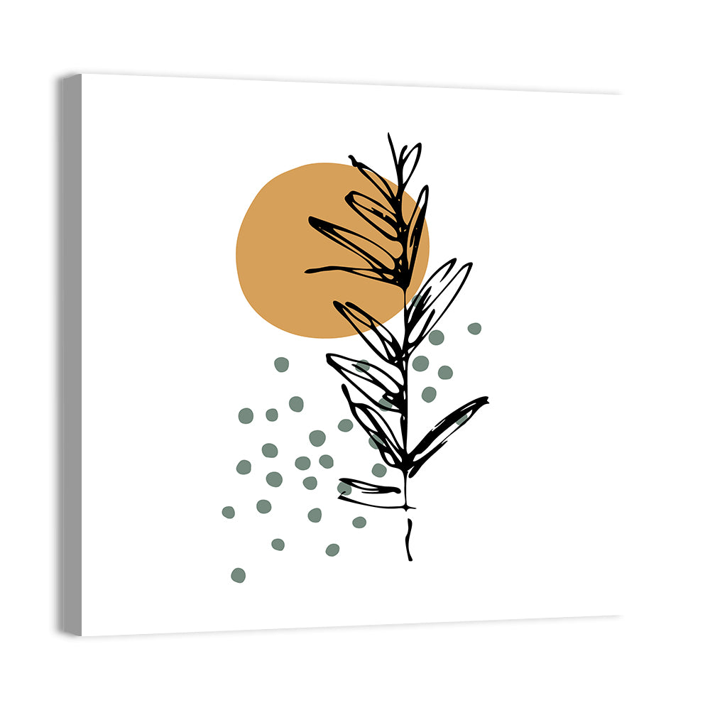 Ink Botanical Sun Study Wall Art, canvas print, square