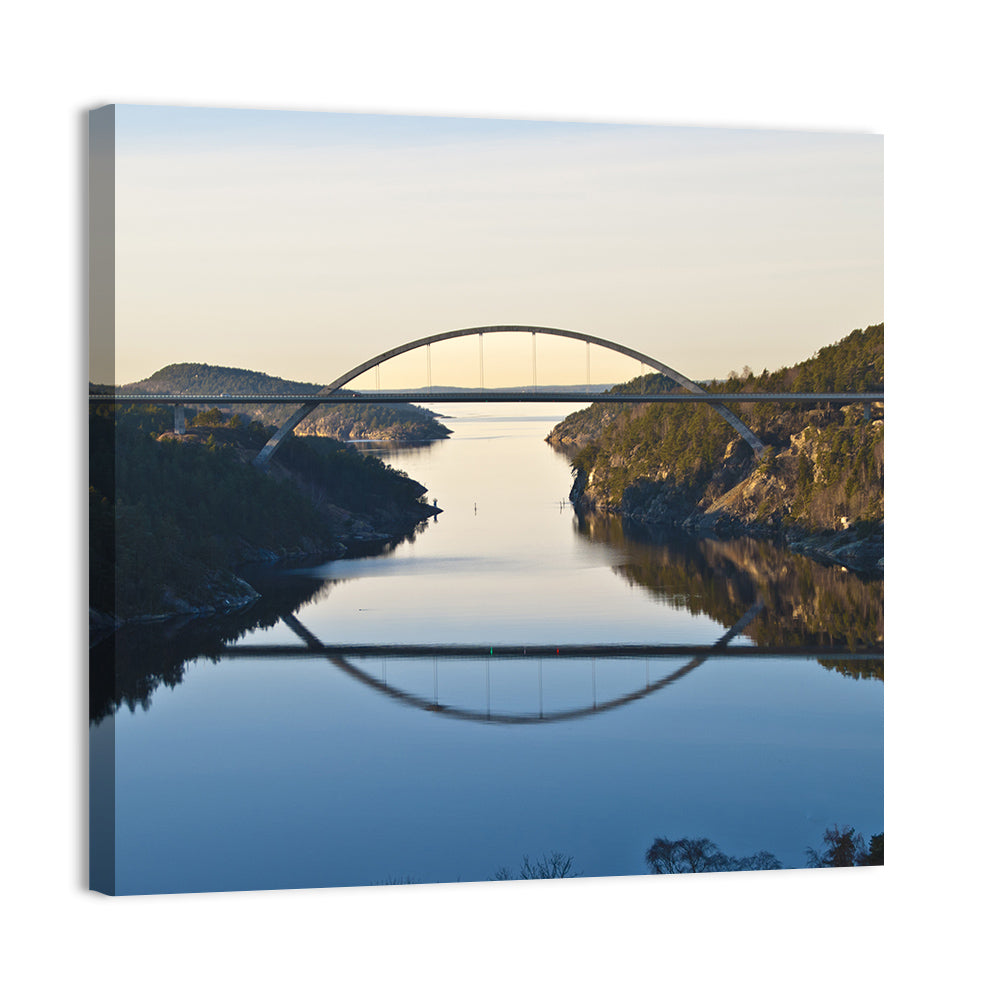 Svinesund Bridge at Golden Hour Wall Art