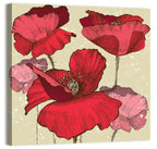 Vintage Poppy Illustration Wall Art