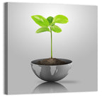 Young Plant on Globe Wall Art