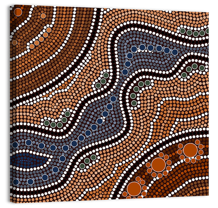Rhythmic Dot River Wall Art as a canvas print