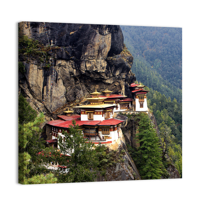 Tiger's Nest Monastery, Paro Bhutan Wall Art as a canvas print