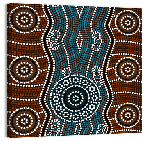 Concentric River Dot Painting Wall Art