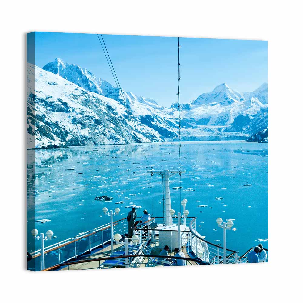 Bow View at Glacier Bay National Park Wall Art, canvas print, square