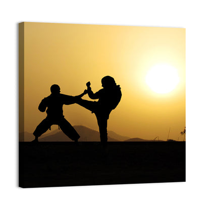 Martial Arts Silhouette Wall Art