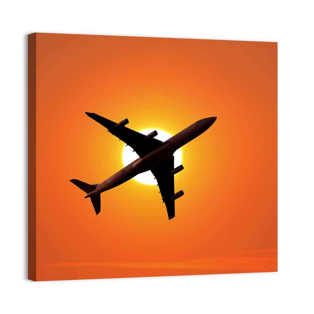 Flying Airplane Air Travel Concept Wall Art