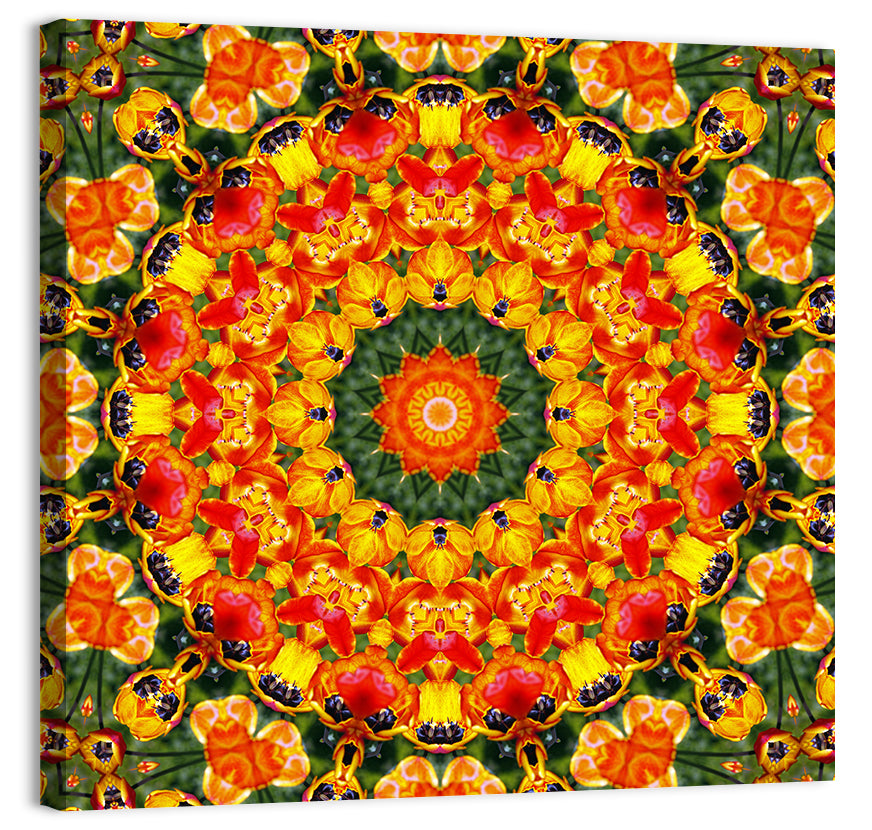 Floral Kaleidoscope Mandala Wall Art