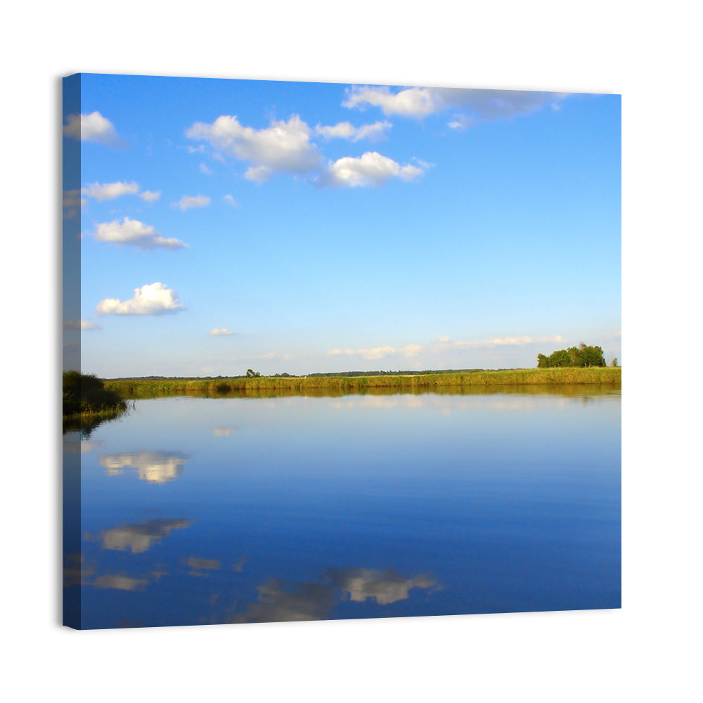 Lake Puckaway Reflection Wall Art, canvas print, square