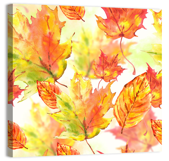 Falling Autumn Leaves Wall Art as a canvas print
