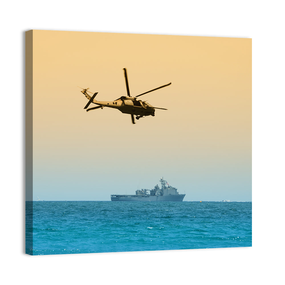 Naval Helicopter at Sea Wall Art