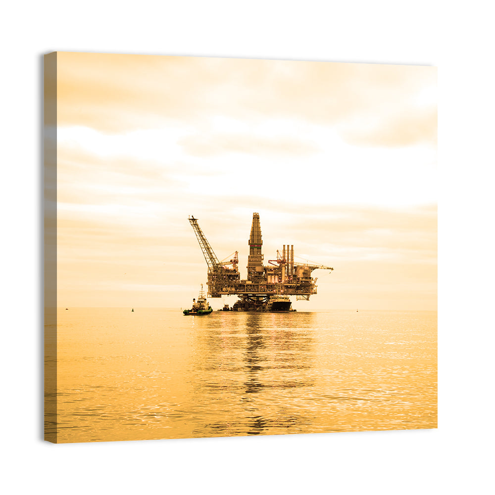 Oil Rig Sunset Wall Art