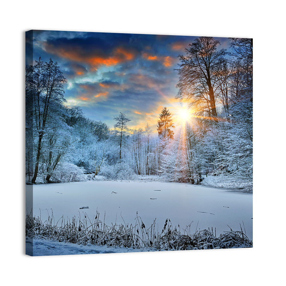 Frozen Forest Lake Wall Art