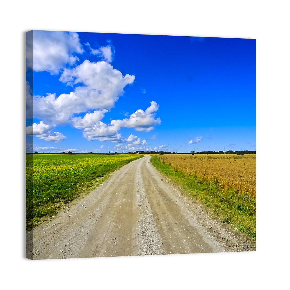 Estonian Summer Fields Wall Art, canvas print, square