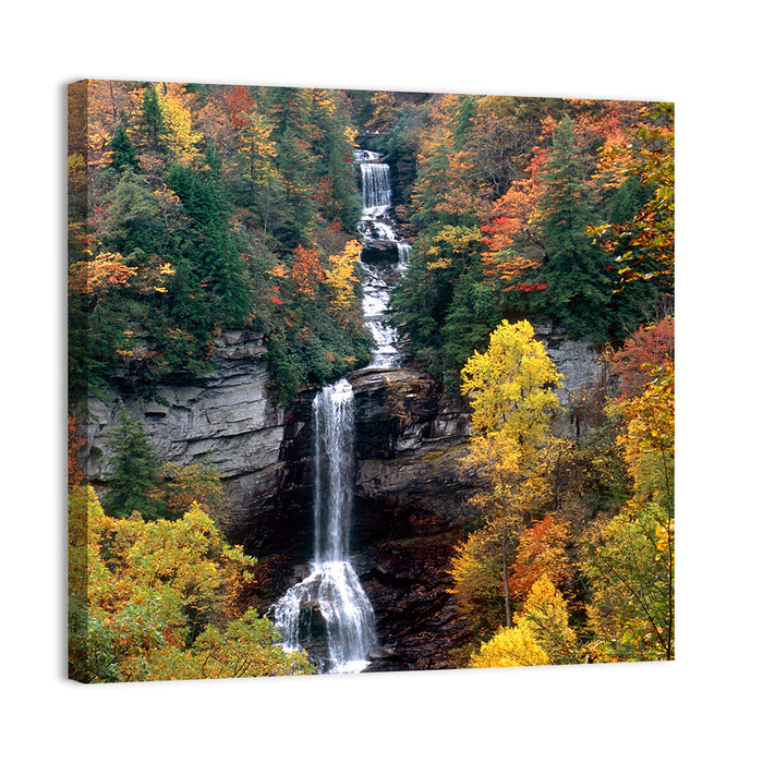 Raven Cliff Waterfall Wall Art as a canvas print