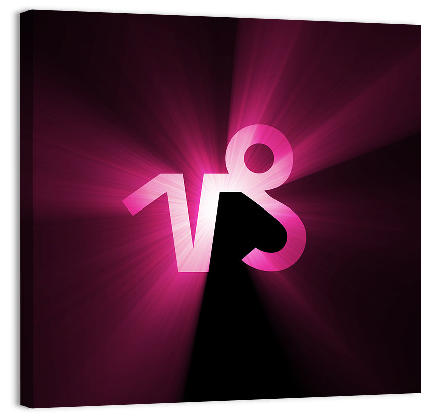 Glowing Capricorn Symbol Wall Art