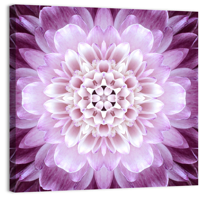 Kaleidoscopic Dahlia Mandala Wall Art as a canvas print
