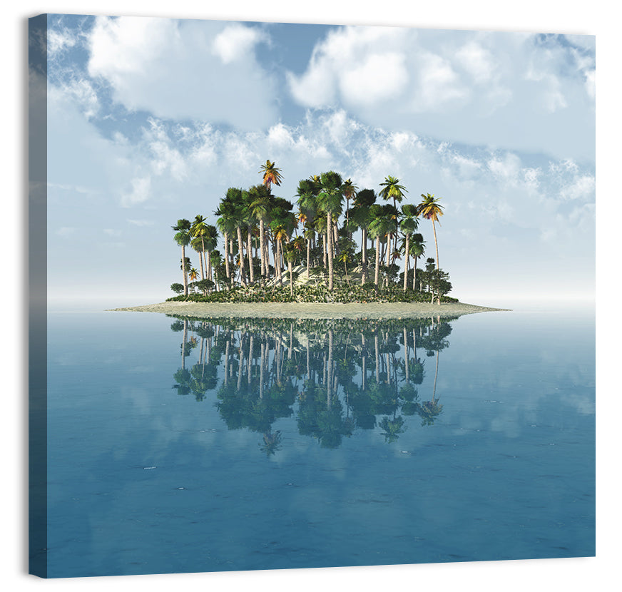 Tropical Island Mirror Reflection Wall Art