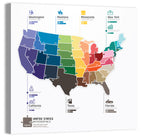 United States Jigsaw Map Wall Art