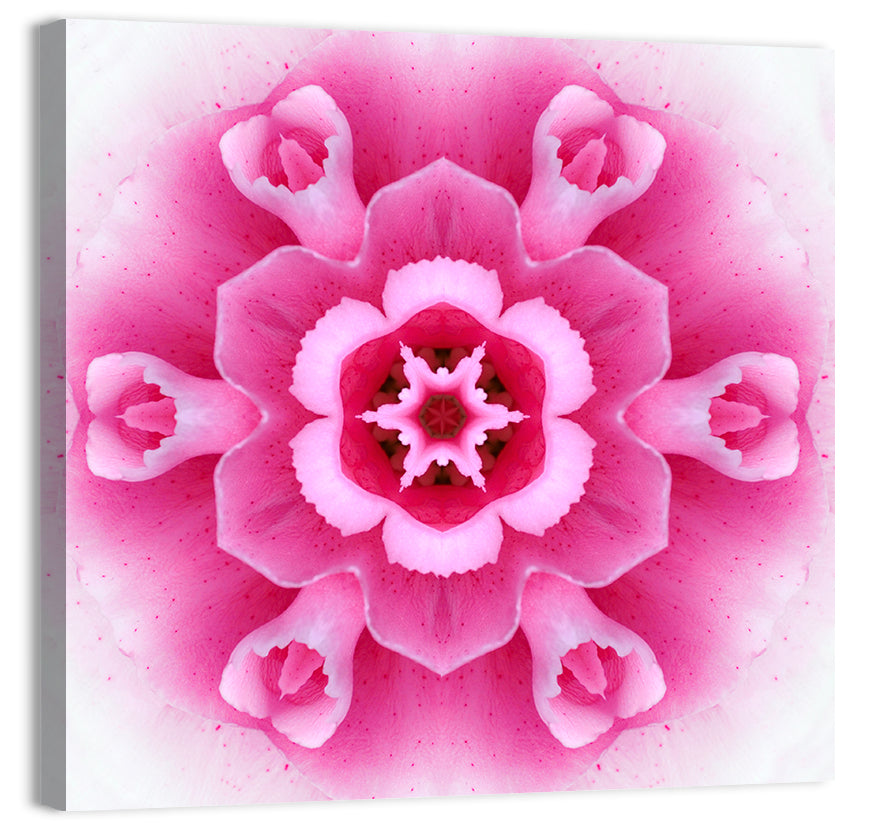 Pink Carnation Kaleidoscope Mandala Wall Art