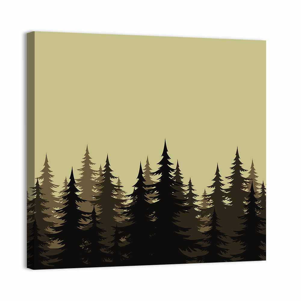 Fir Tree Silhouettes Wall Art