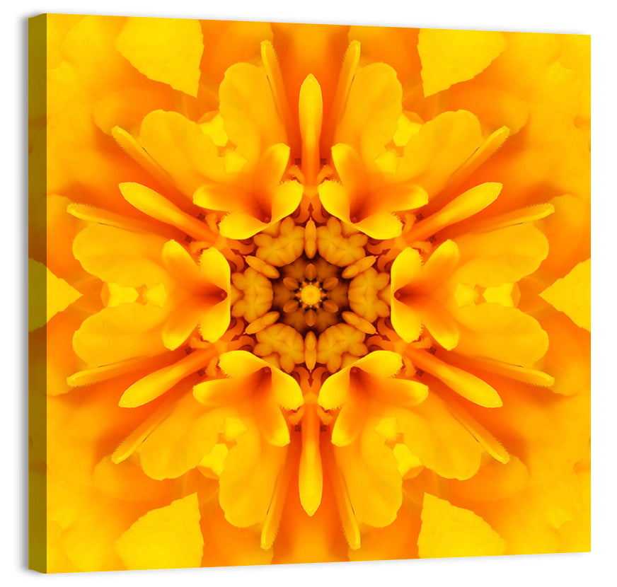 Golden Dahlia Mandala Wall Art